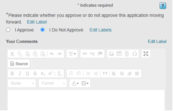 Image of Approve and Do Not Approve Options