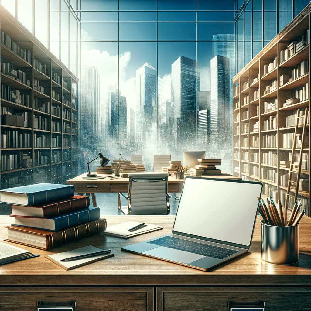 Laptop in library